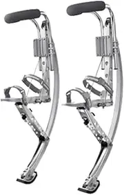 [Skyrunner] Adult Kangaroo Shoes Men Jumping Stilts Men Women Fitness Exercise (110~150 Ibs/50~70kg) Bouncing Shoes (Silver), Silver, One Size X-Wide