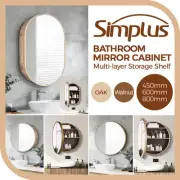 Simplus Bathroom Mirror Cabinet Storage Vanity Wall Mounted with 3 Tier Shelves