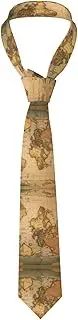 [YANYU] World Map Print Men Necktie Classic And Stylish Ties For Business Weddings And Special Occasions, Black
