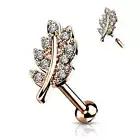 Piercing Labret Ear Sheet Zirconium Gold Pink