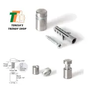 Stainless Steel Standoff 1/2 Inch Diameter x 1/2 Inch Barrel Length Brushed F...