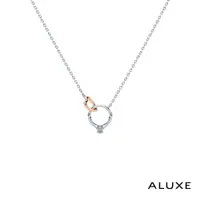 在飛比找蝦皮商城優惠-ALUXE 亞立詩 10K金 鑽石項鍊 粉紅愛心 雙色 迪士
