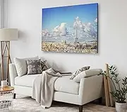 Skyline of Paris With Eiffel Tower Print Canvas Ready to hang (1500x1000mm (40" x 30"))