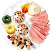 DEAYOU Round Marble Tray, 12" Lazy Susan Board Rotating Cake Stand