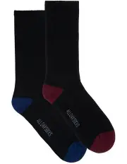 [All Day Socks] Fine Cotton Cushion Foot Socks 2-Pack in Multi