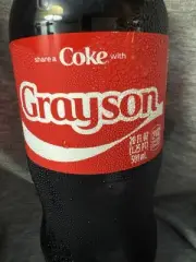 Share a Coke with Grayson 2025 Personalized Gift Coca~Cola Bottle 20oz