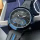 MASERATI46mm圓形寶藍精鋼錶殼黑色錶盤矽膠深黑色錶帶款R8871612006