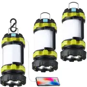 3 Pack Camping Lantern, Outdoor LED Camping Light, Rechargeable Flashlights w...