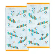Renee Taylor 2 Pack Jacquard Velour Kids Beach Towel 75 x 150 cms Funny Dog