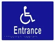 Metlam BRAILLE ACCESSIBLE ENTRANCE SIGN Vinyl, Blue & White *Australian Brand