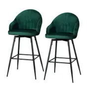 Adjustable 2X Artiss Bar Stools Green