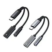 Type C to 3.5mm Earphone & Power Adapter Aluminum Cable Adapter for Phone 15/16