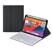 Wireless Keyboard For iPad Mini 6 Round key Keyboard Case With Pencil Holder-Black