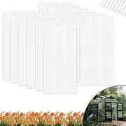 RMERVE 12 Pcs Polycarbonate Greenhouse Panels, UV Protected, Double Layer, Corrugated Plastic for Greenhouse, Outdoor, Plant Stand Roof