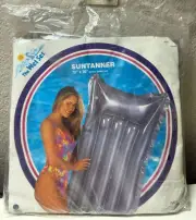 Intex Wet Set 72" x 30" Pool Float Raft Clear Top Silver Air Mat Mattress 1994