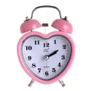 Kawaii Pink Heart Alarm Clock Loud Double Bell Small Light Cute Girl Room Decor