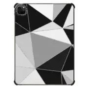 iPad Pro 11-inch (3rd/4th gen) iPad Impact Case Geometrical black white gray silver glitter abstract pattern