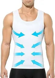 [Generic] Men's Compression Shirt Slimming Body Shaper Casual Undershirt Mens Shapewear 4-in-1 Compression Slimming Tank‌ Tops