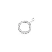 9ct White Gold Diamond Circle Pendant