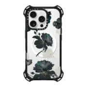 iPhone 16 Pro Bounce Case MagSafe Compatible White and Black Floral
