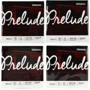 D'Addario J1011 Prelude Cello String Set Bundle - 1/2 Size Medium Tension
