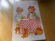 Vintage Get Well Greeting Cards Children Kitten Baking Artis