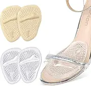 Metatarsal Pads, Forefoot Inserts for Women, Ball of Foot Cushions, Non-Slip High Heel Cushion, Soft Foot Pads Invisible Ball Pads for Foot Pain Relief (2 pairs/pack,transparent+ colour of skin)