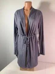 TAHARI Heather Blue Robe. Tie At Waist. Robe Only. Size Medium. NEW.
