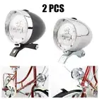 2X Retro Bicycle Bike 3 LED Front Light Headlight Vintage Flashlight Lamp New U5