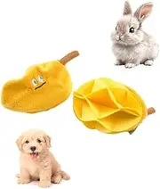 DAFORERAL Plush Mango Snuffle Toy for Pets, Hide Treats Interactive Toys for Dogs Rabbits Hamsters, Crinkle Sound Chewable Foraging Toy 18x11cm