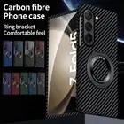 Fr Samsung Galaxy Z Fold6 Fold5 Fold4 Fold3 Carbon Fiber Case with Magnetic Ring