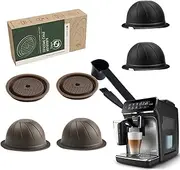 Refillable Coffee Pods,Coffee Powder Cup with Spoon and Brush | Pods with 2 Silicone Lids, Portable Pods for Coffee Machines