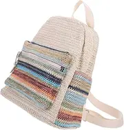 [OATIPHO] Djustable Straps Zipper Backpack Stylish and Simple National Pattern Bag Lightweight Portable Schooling Bag for Girls Polyester Travel Backpack