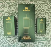 ☘️STANLEY ST. PATRICKS DAY SHAMROCK GREEN / QUENCHER/TUMBLER/FLASK, FULL SET! ☘️