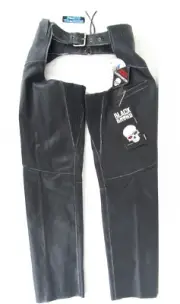 Black Brand Temptress Leather Motorcycle Chaps Black Women's Size L Large 38"