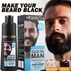 Beard Hair Color Dye Shampoo Natural Men Mustache Dying Black Darkening Dye 200g