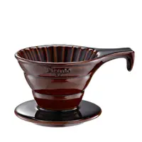 在飛比找PChome24h購物優惠-Tiamo V01長柄陶瓷咖啡濾杯組-咖啡色(HG5533B