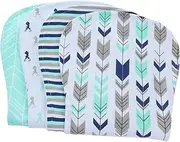 HONITANO 4Pcs Burp Cloths Soft Cotton Newborn Hiccup Pads Highly Absorbent Saliva Towels for Feeding Spit Up Gentle Delicate Skin