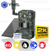 4G Trail Camera Solar Panel Battery Hunting 64GB 2K Outdoor Farm Security Sim