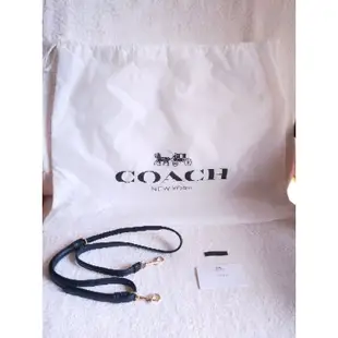 Coach 正品 深藍色真皮托特包