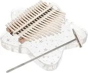 NULYLU Mini Acrylic Crystal Kalimba 17-tone Beginner's Music Instrument for Boys and Girls Adults
