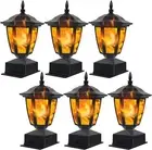 Dynaming Solar Flame Post Lights Outdoor, Solar Powered Lamps Fence Post Cap