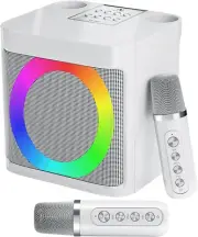 Karaoke Machine for Kids Adults - Portable Bluetooth Speaker with 2 Wireless Mic