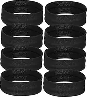 [WRITWAA] 8pcs Running Sweat-absorbent Headband Soft Headbands for Women Workout Sport Sweat Women Sports Head for Bands Running Sweat Bands Unisex Sweatbands Milk Silk Black