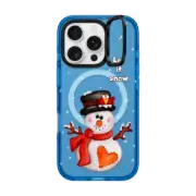 iPhone 16 Pro Impact Ring Stand Case MagSafe Compatible Snowman
