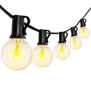 Outdoor String Lights 25feet Patio Lights with 27 G40 Bulbs (2 Spare) Connect...