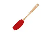 Silicone Curved Spatula With Beechwood Handle Red