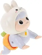 Crawling Rabbit Adorable Electric Moving Plaything for Sensory Crawling with Music Early Learning and Motor Skill Development for Boy Girl