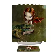 Befriending an Alligator Swamp Fairy Shower Curtain