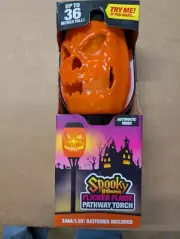 Spooky Halloween Flickering Flame Pathway Torch Adjustable Jack-o'-lantern